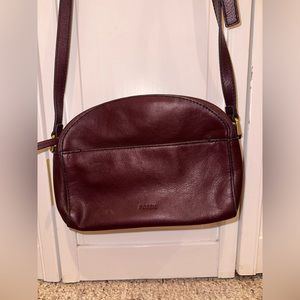 Fossil maroon handbag